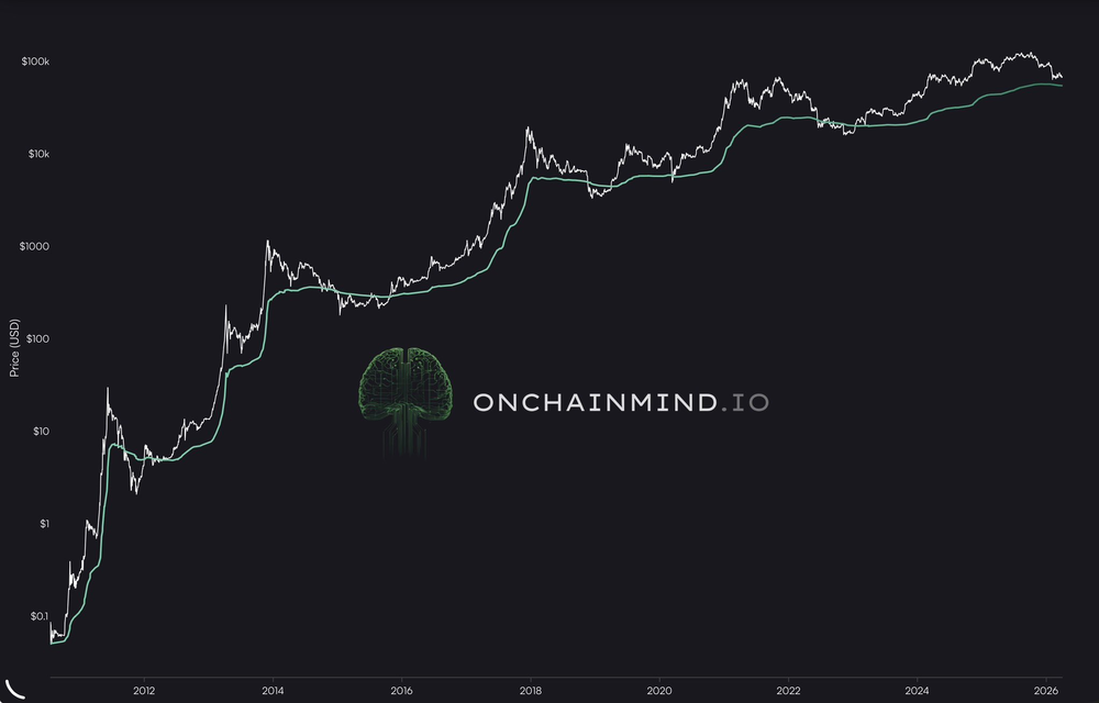 Реализованная цена биткоина около 54 000 долларов